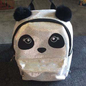 Panda sparkle back pack 12x10x4 w/ 8” pocket